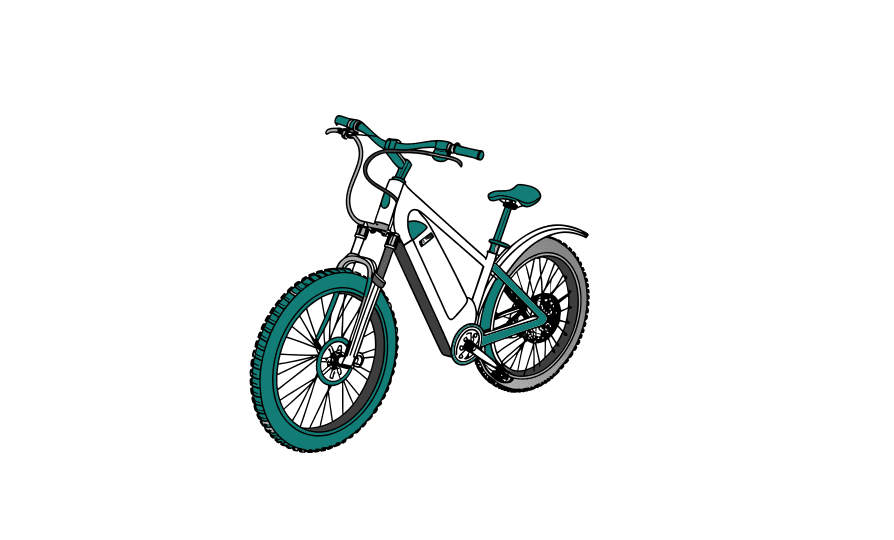 Bicycle / e-Bike delivery illustration
