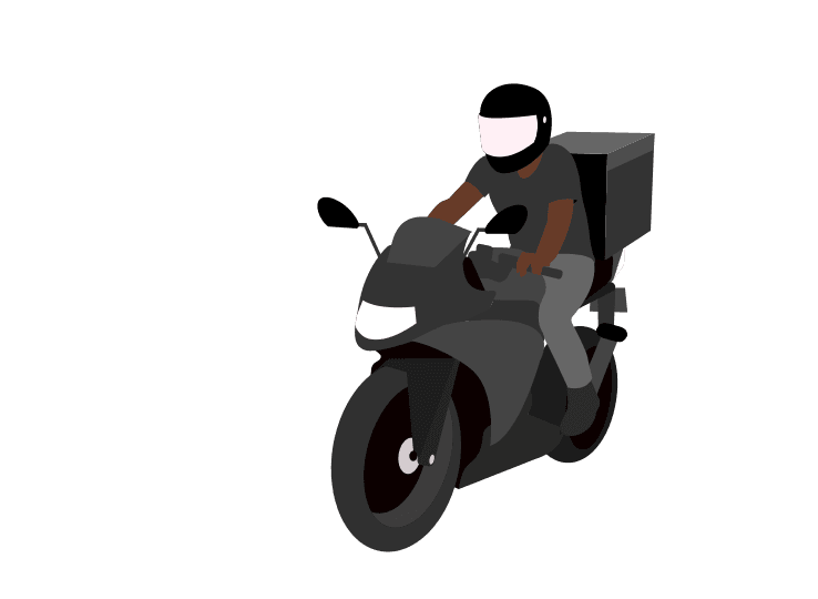 Motor bike delivery illustration
